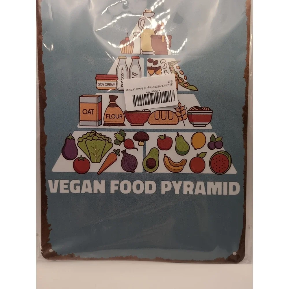 Vegan Food Pyramid-Steel‎ Decor Sign 12x8
